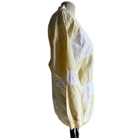 Take Off Vintage Cotton Yellow and White Cardigan Blazer Sz Small Womens Colorbl - Picture 10 of 11